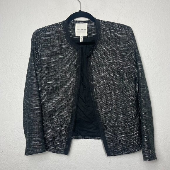 Avec Les Filles Open Front Tweed Blazer - Picture 2 of 6